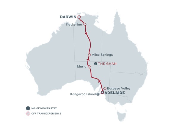 Ghan Adelaide to Darwin